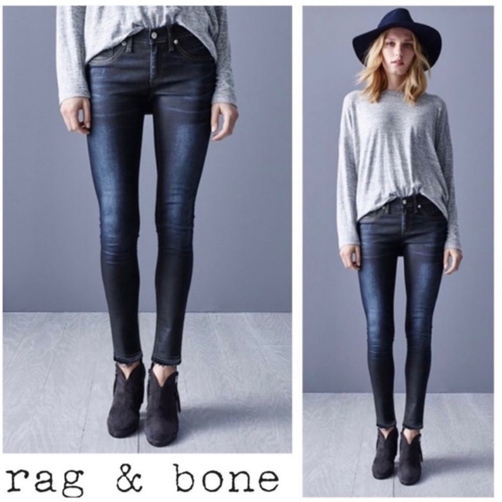 rag & bone Black Washed Skinny Jeans